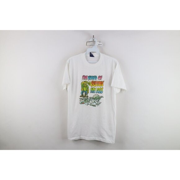 Vintage 70s 80s Streetwear Womens Large I'm Tired of Busting My Ass T-Shirt USA - Picture 1 of 9